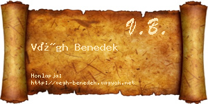 Végh Benedek névjegykártya